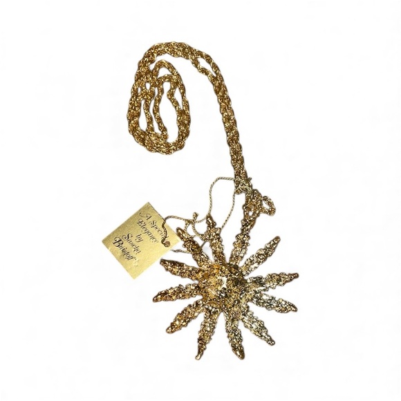 Rare Sascha Brastoff 24k Gold Electroplated Starburst Necklace - Picture 1 of 5